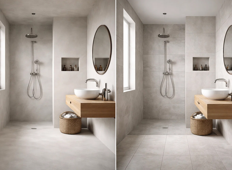 Revestimientos interiores: diferencias reales entre microcemento y baldosas