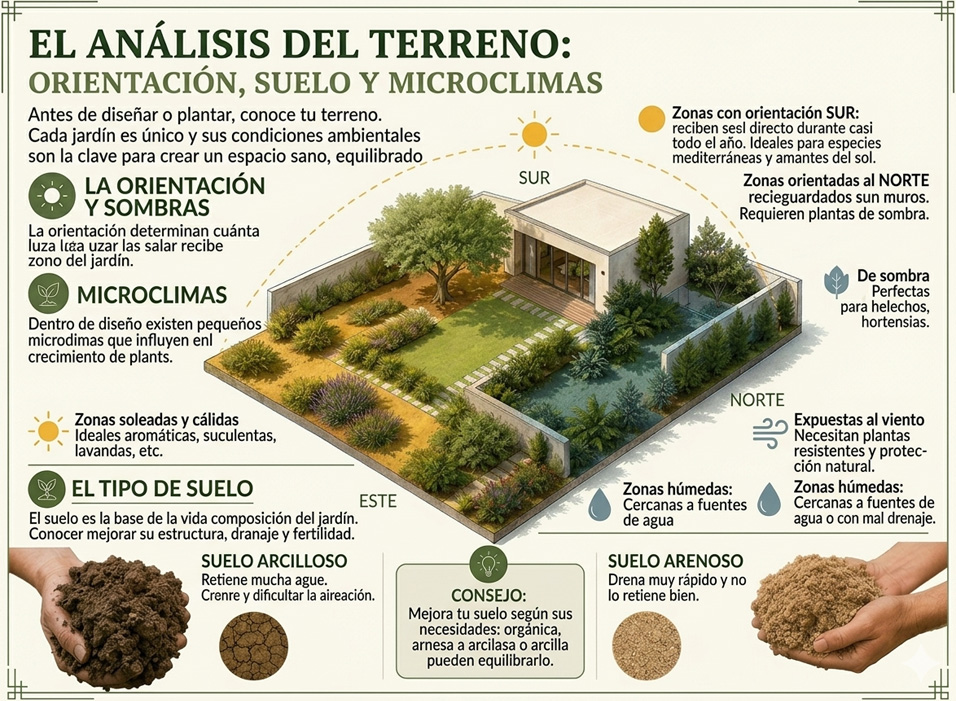 El análisis del terreno: Orientación, suelo y microclimas